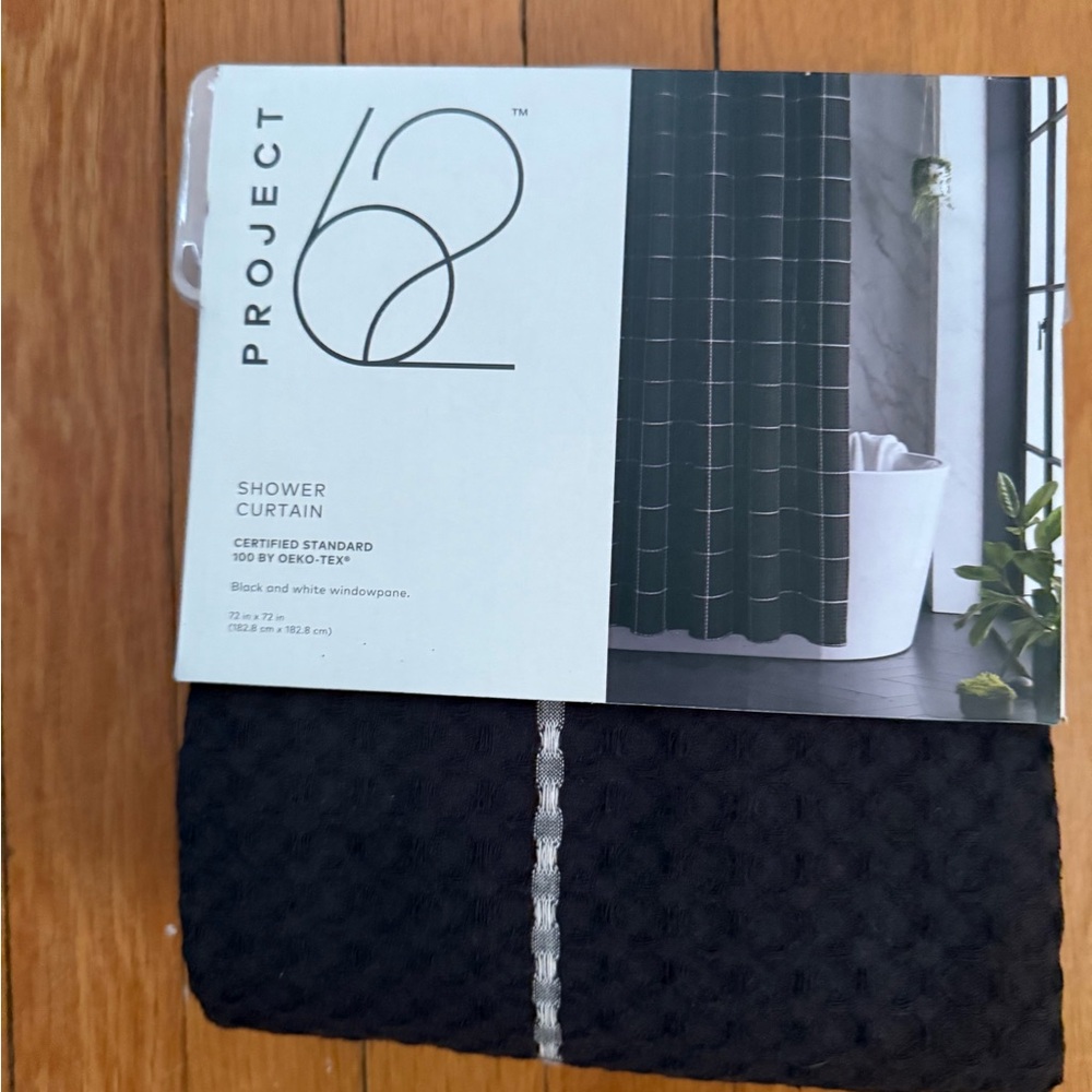 Project 62 Black Shower Curtain 72” x 72”